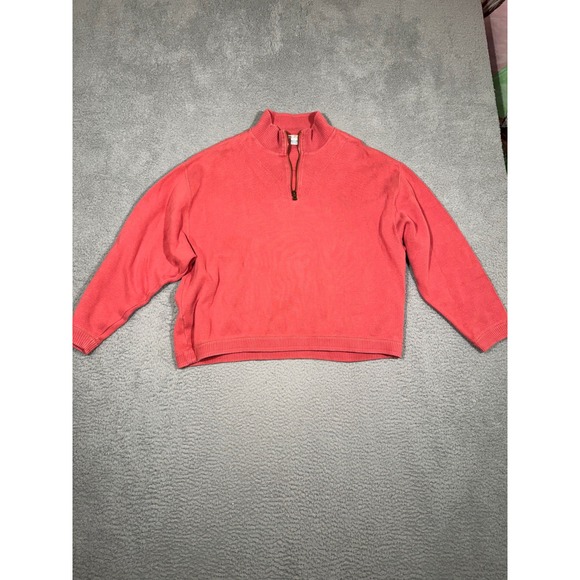 Tommy Bahama Women's Coral Quarter Zip Sweatshirt & Capri Jogger Set Size L - Picture 2 of 8